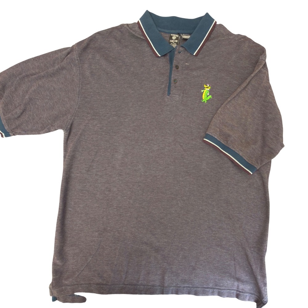 Vintage 1997 Warner Bros Studio Store Wally Gator Polo Shirt Mens XXL Burgundy
